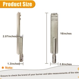 4-Set Heavy Duty Cast Stainless Steel Grill Burners for Bull, Premium Outdoor BBQ Gas Grill Burner Replacements for Bull, Cal Flame, Blaze, Aussie, Bakers & Chefs, Turbo, Thermos, Nexgrill, etc.