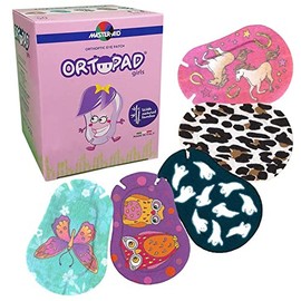 Ortopad® Parches de ojos de bambú para niñas, 50/caja (tamaño mediano), fantasmas (brilla en la oscuridad)/paquete de búhos