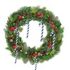 6pcs Deep Blue White Candy Cane Christmas Decorations,13cm Glitter Candy