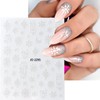 Snowflake Nail Art Stickers White Embossed Snowflake Nail Decals 3D