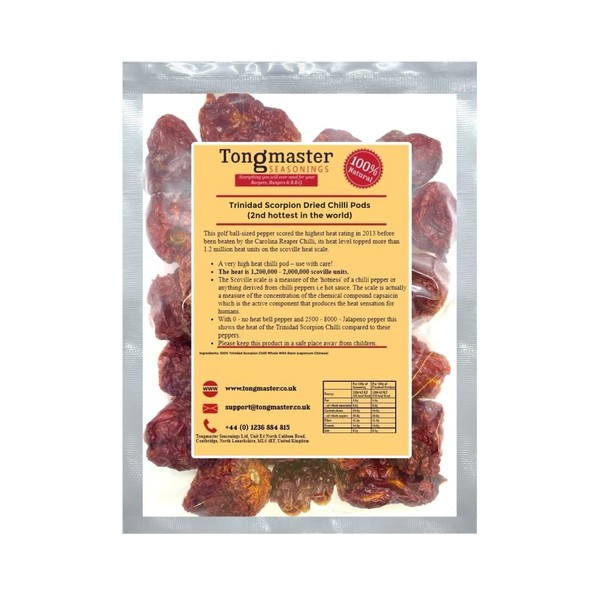 Trinidad Scorpion Dried Chilli Pods (2nd Hottest In The World)