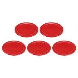 PATIKIL Air Hockey Pucks 2.5 Inch, 5Pcs Air Hockey Heavy Replacement Pucks for Game Tables Equipment Accessories, Red