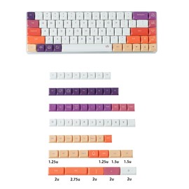 YMDK 128 Ultra-Slim Smoke Cloud Style Mx Low Profile Dye Sub PBT Keycaps for Mx 61 64 68 75 84 87 96 108 Layout Mechanical Keyboard