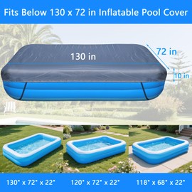 130 x 72 inch Inflatable Pool Cover 10.8 x 6 ft Inflatable Rectangular Pool Covers 120 x 72 in Garden Outdoor Above Ground Swimming Pool Shades 118 x 68 Backyard Adult Kid Pool Shade