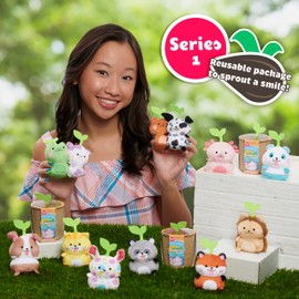 Just Play Sakuties Mini Animales de Peluche estilizados coleccionables, Paquete de 3 estores coleccionables