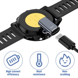2PC USB C to Gar/min Watch Charger Adapter, 90 Degree Right Angle SmartWatch Charger Connector for Garmin Fenix 7 7S 7X 6 6S 6X 5S 5X, Forerunner 945 45 45S 245 Music, and More