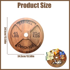 DAUCHVNY Weight Plate Cheese Tray, 45 lbs Weight Plates Charcuterie Plate Tray, Deli Plates for Meats and Cheese (Measures 13" (does not weigh 45lbs))