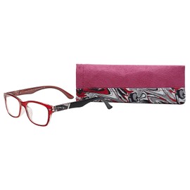 SAV Eyewear Women's Victoria Klein 9078 Red Round Reading Glasses, 35 mm + 2