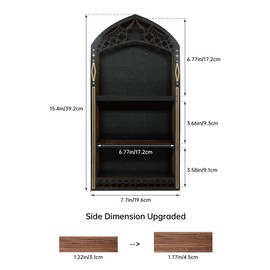 Gothic Crystal Shelf Display for Wall, Wooden Rock Gem Healing Stone Display Shelf Wall Mounted, Crystal Holder Trinket Organizer Knick Knack Shelf, Gothic Witchy Decor Gifts for Women - 2025 UPGRADED