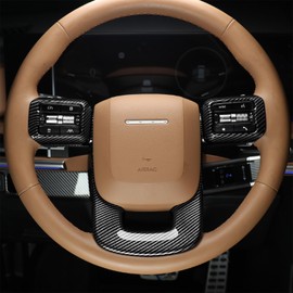 Premium Car Steering Wheel Handle Frame Cover, Compatible with Hyundai Santa FE 2024-2025 Accessories– Anti-Slip, Universal Fit, Easy Install & Luxury Upgrade Accessories (Carbon Fiber Pattern)