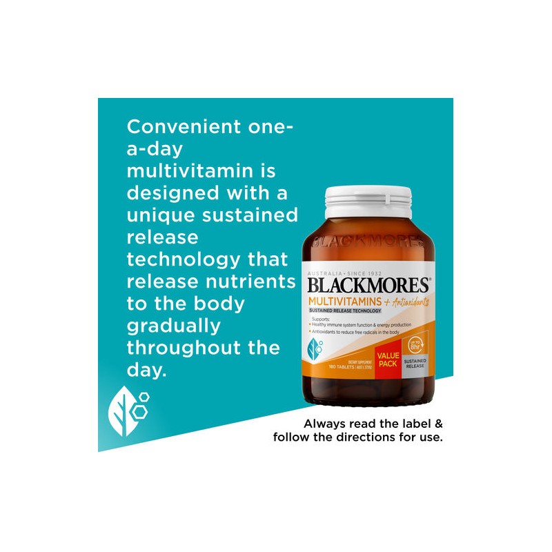 Blackmores Sustained Release Multi + Antioxidants 180 Tablets