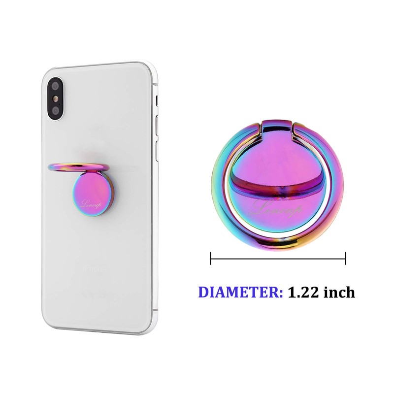 lenoup Rainbow Cell Phone Ring Stand Holder,Purple Multicolor Ring Grip