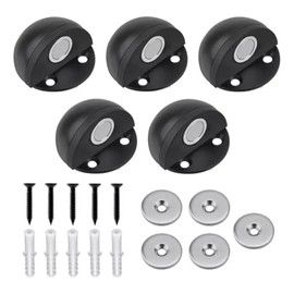 Tope de Puerta Magnético Piso, Tope Magnético Protector para Puerta Media Luna (Negro Mate, 4 Piezas)