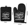 GROBRO7 6 Piece Funny Oven Glove Set, Happiness is Homemade
