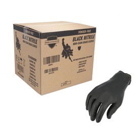PackagingSuppliesByMail PSBM Industrial Nitrile Extra Thick Disposable Gloves, 1000 Pack, Size Large, Black, Textured Fingertips, Latex Free & Powder Free Multi-Use Gloves