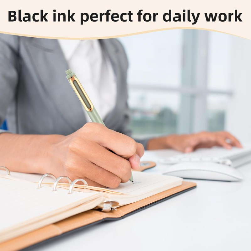 NUSIGN Gel Pens, 5 Pcs 0.5mm Retractable Quick Dry Black
