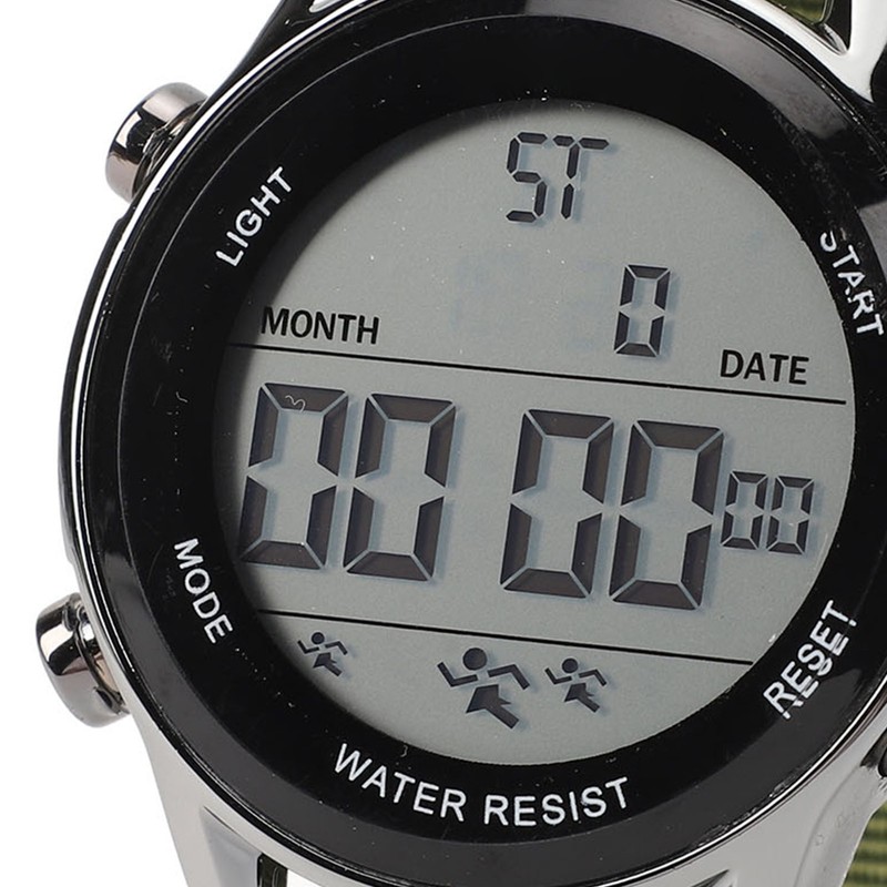 Men Digital Sports Watch Waterproof Alarm Countdown Dual Time Zone