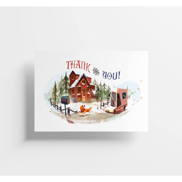 M Market On Mainstreet Mail Carrier Thank You Postcards, 30