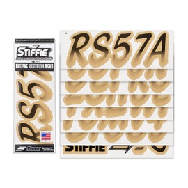 STIFFIE Whipline Black/Tan 3" Boat & PWC Registration Decals • Numbers Letters Stickers
