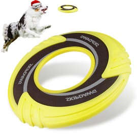SKIPDAWG Interactive Dog Tug Toy, Dog Flying Disc Dog Water Toy Non-Toxic Light TPR/Nylon Fabric, Pet Training Toys/Outdoor Exercise Toys for Dogs, Diameter 9 Inches