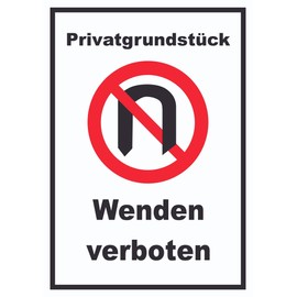 HB-Druck Privatgrundstück Wenden verboten Sign A4 (210 x 297 mm)
