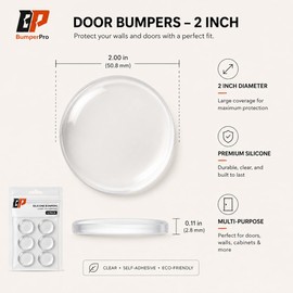 Door Knob Wall Protectors 6-Pack, 2 Inch Clear Silicone Door Bumpers, Self-Adhesive Soft Shock Absorber Guard Door Stopper Pads for Home, Office