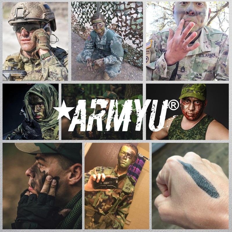 Camo Face Paint, NATO Camouflage Military Makeup Paint Sticks (3