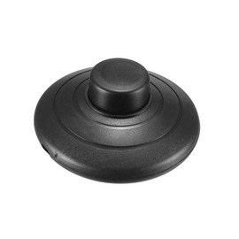 uxcell Inline Latching Foot Pedal Push Button Switch, 250V 2A /125V 3A Round Lamp Light Foot Control ON/Off Footswitch Black