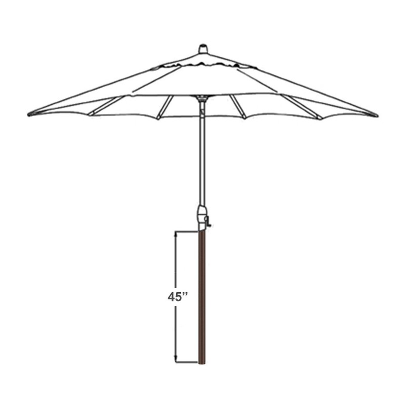 Treasure Garden 45IN Umbrella Extension Pole for Bar Height Table,