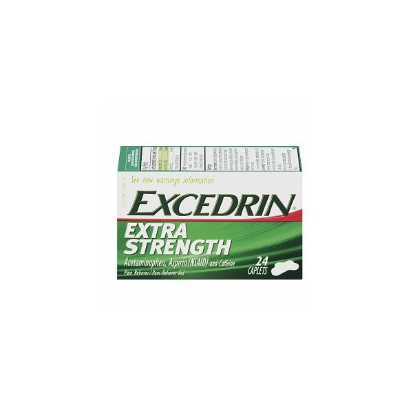Excedrin Pain Relief Caplets, Extra Strength 24 Ea (Pack of 3)