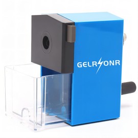 GELRHONR Wall Mount Manual Pencil Sharpener,Adjustable Hand Pencil Sharpener for Art Pencils/Drawing/Sketching Pencils(φ6-8.2mm) - Blue