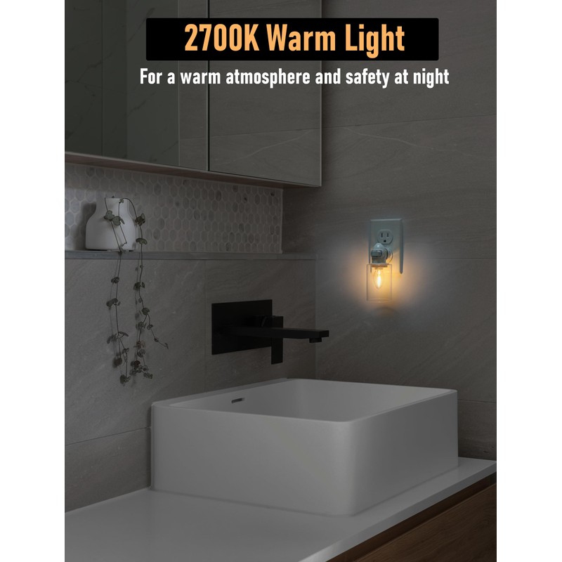 LOIWON Modern Plug in Night Light with On Off Switch,