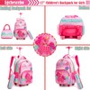 Egchescebo Kids Rolling Unicorn Backpack for Girls Luggage Suitcase With