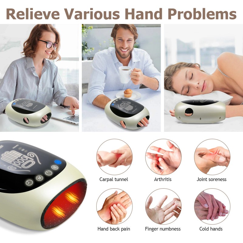 OSITO Cordless Hand Massager with Heat Air Compression for Numb