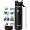 Swigina [2-IN-1 LID] Insulated Water Bottle with Silicone Boot (36hrs