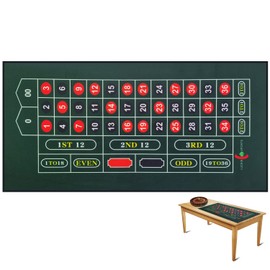 Luckin Sports 72 X 36 inch Professional Casino Roulette and Craps Tabletop Felt Layout, Up to 10 Players. 100% Fabric, Waterproof and Stain Resistant, Washable and Ironable. (Green(Roulette))