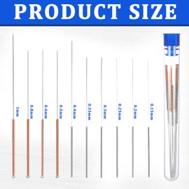 Lnngub 3D Printer Nozzle Cleaning Kit,10 Pcs 3D Printer Cleaning Needle Stainless Steel Nozzle Cleaning Needles for Printers Accessories(Diameter 0.15/0.2/0.25/0.3/0.35/0.4/0.5/0.6/0.8/1 mm)
