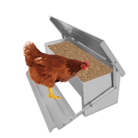 Hooomyai Economical and Practical Automatic Chicken Feeder,Aluminum Alloy Material, 8 lbs Capacity, On-Demand Feeding for 10 Chickens, Anti-Flick Grill