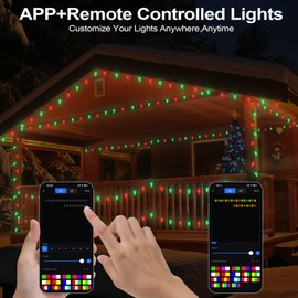 BYIUA Smart C9 Christmas Outdoor Lights, 66FT 100 LED APP Remote Control String Lights, DIY Chasing Xmas Lights, RGB Color Changing with Timer & Music Sync for Holiday Xmas Tree Decoration