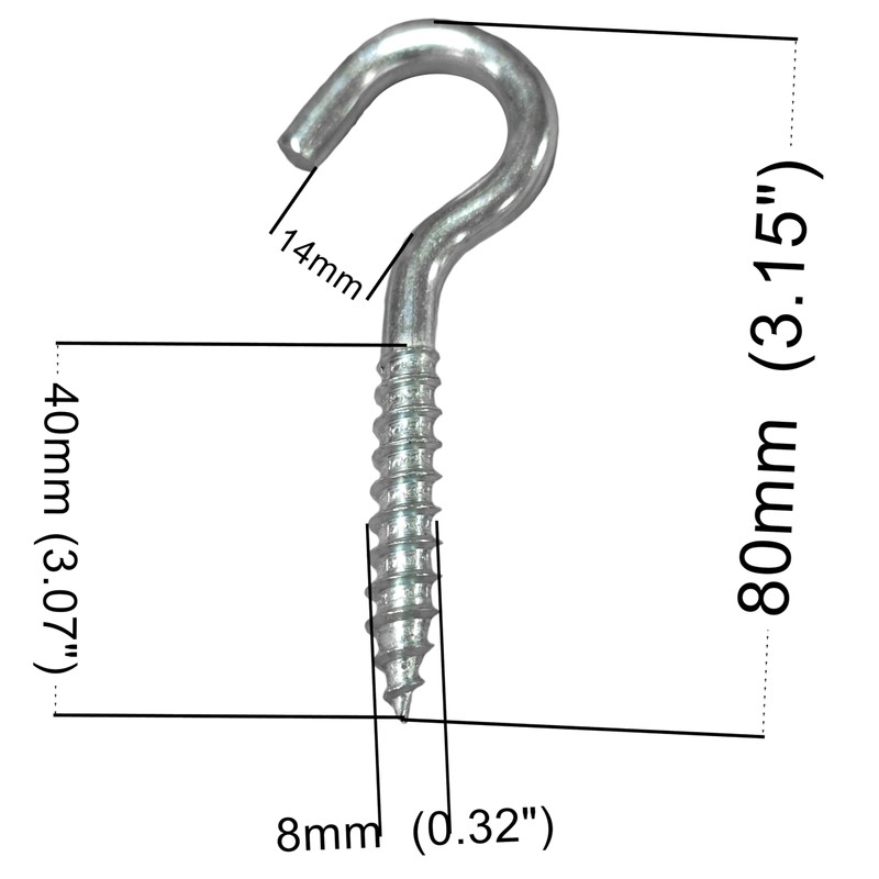 Screw in Hooks Large Heavy Duty Cup Hooks Screw in