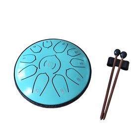 VKX Steel Tongue Drum 6 Inches 11 Notes Hand Drums with Bag Sticks Music Book,Panda Drum, Sound Healing Instruments for Musical Education Entertainment Yoga Chakra Gifts (Shallow Green, 6 Inches)