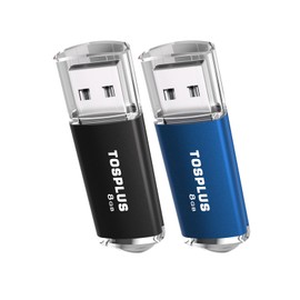 TOSPLUS 2Pack 8GB USB 2.0 Flash Drive 8GB Thumb Drive Memory Stick Jump Drive (Black/Blue)