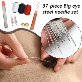 Sewing Tool Set, Sewing Kit, Large Eye Needles Set with Needle Case, Threaders, Thimbles, Threads, Seam Rippers, Perfect for Travel, DIY Projects, Home Sewing, and Quick Repairs