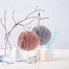 ueslwser 2Pcs Pom Pom Keyring Womens Faux Fur Fluffy Pompom