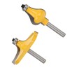 2pcs 8mm Shank Armrest Handrail Router Bit Set with Bearing