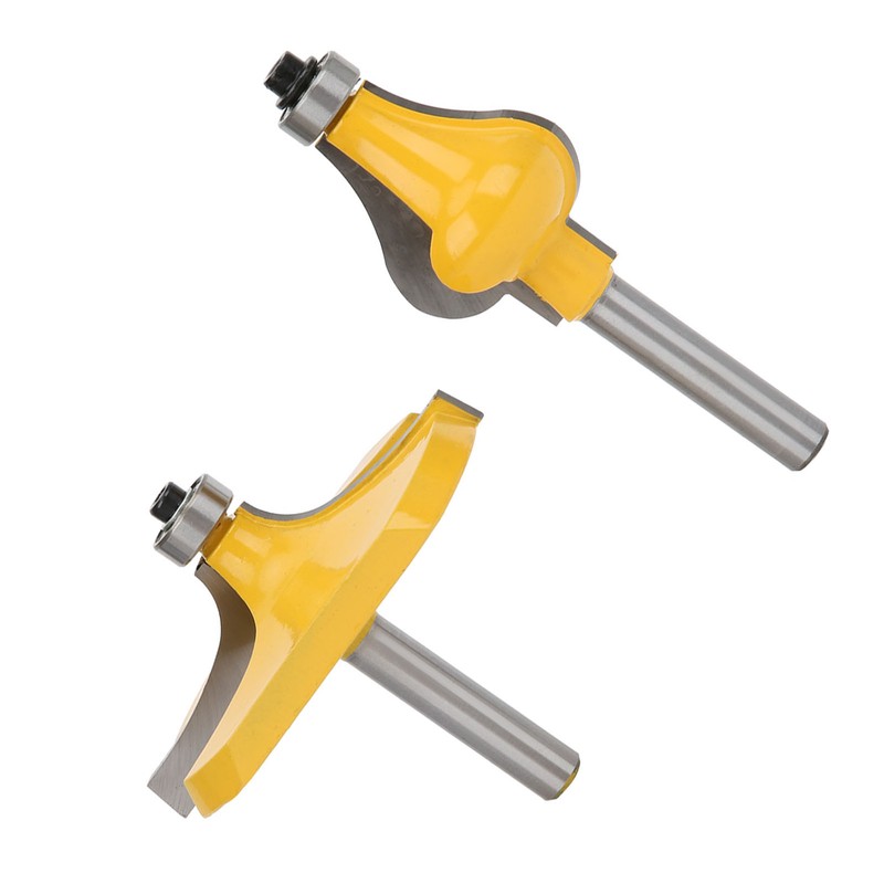 2pcs 8mm Shank Armrest Handrail Router Bit Set with Bearing