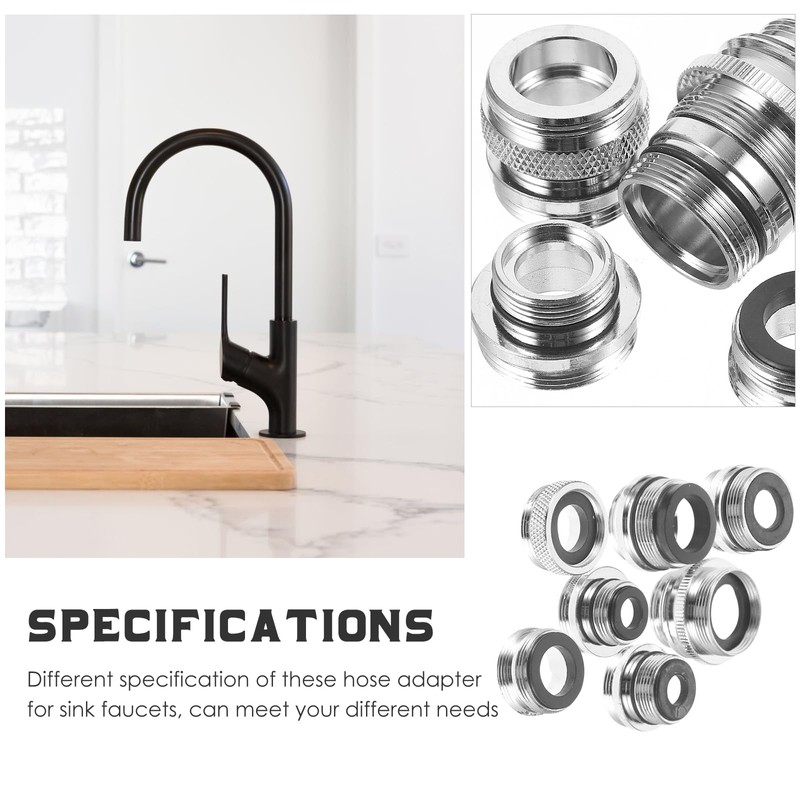 DOITOOL 7pcs Faucet Adapter Washer Hose Python Aquarium Vacuum Sink