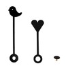 Rayher 69245576 Clock Hands Heart and Bird Black 50 mm