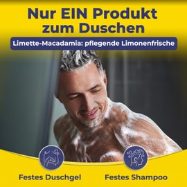 larum sports Solid Shower Soap Men Lime Macadamia, Solid Shower Gel, Solid Soap Men for Hair, Body, Solid Shampoo Men, Soap Men, Natural Soap Men, 6 x Organic Soap of 85 g