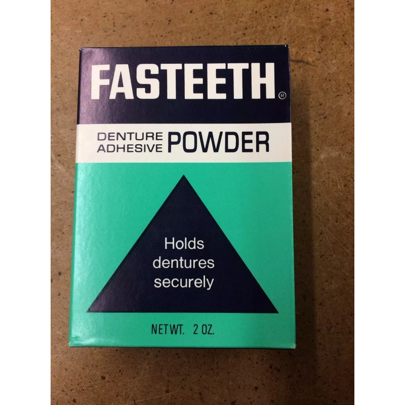 Vintage 1970's Fasteeth Denture Adhesive Powder Vick NY *New Old